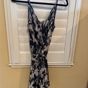 Lovestitch blue/gray/ivory short romper